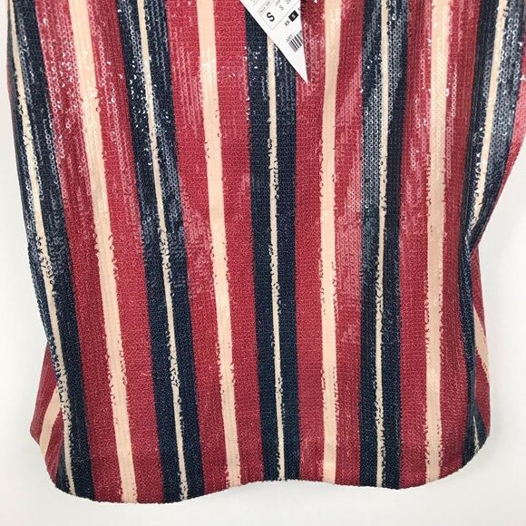 Zara Basic Sequin Patriotic Stripe Tank NEW - Picture 8 of 12